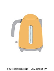 Modern electric tea kettle with hot boiling water