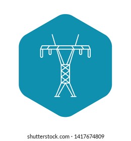 Modern electric tower icon. Outline modern electric tower vector icon for web design isolated on white background