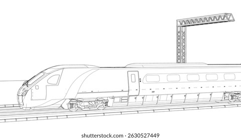 trem elétrico moderno 3d ilustração