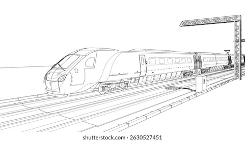 trem elétrico moderno 3d ilustração