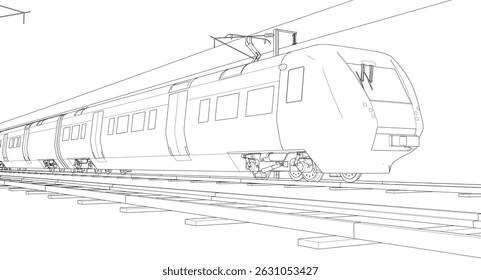  trem elétrico moderno 3d ilustração