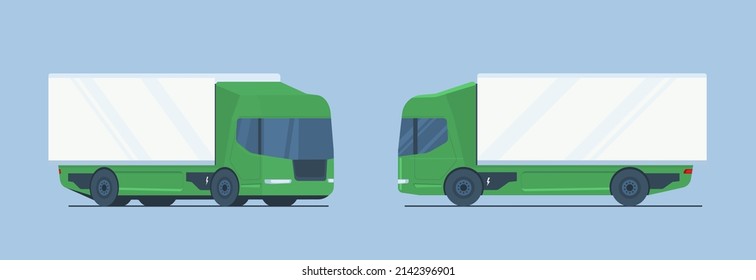 Modern electric truck isolated. Vector illustration.