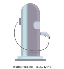 Modern electric vehicle charger supplying power to a car, promoting clean and sustainable energy solutions