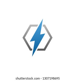 modern electrical blue lightning bolt logo