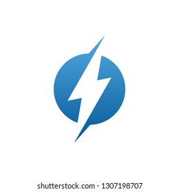 modern electrical blue lightning bolt logo