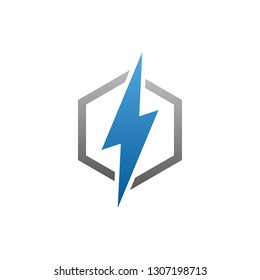 modern electrical blue lightning bolt logo