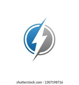 modern electrical blue lightning bolt logo