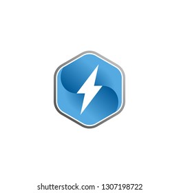 modern electrical blue lightning bolt logo