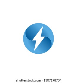 modern electrical blue lightning bolt logo