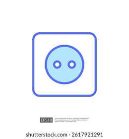 Modern Electrical Outlet Icon Design with Blue Circle and Clean Lines for Home Renovation and Interior Upgrade