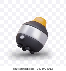 Modern electrical steam generator. Realistic steam generator in black, yellow, and gray colors. Air freshener. Vector illustration in 3d style with shadow