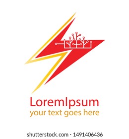 Modern electricity logo with lightning vector illustration