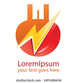 Modern electricity logo with lightning vector illustration