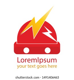 Modern electricity logo with lightning vector illustration