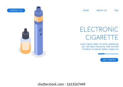 Modern Electronic Cigarette vector isometric illustration. 