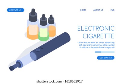 Modern Electronic Cigarette vector isometric illustration. 