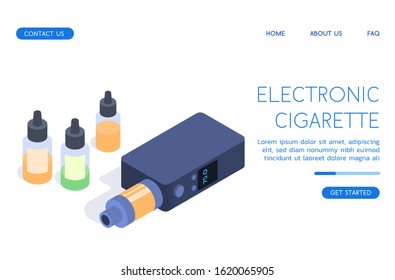 Modern Electronic Cigarette vector isometric illustration. 