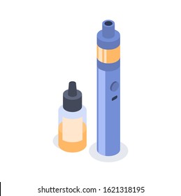 Modern Electronic Cigarette vector isometric illustration. 