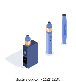 Modern Electronic Cigarette vector isometric illustration. 