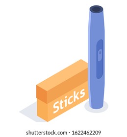 Modern Electronic Cigarette vector isometric illustration. 