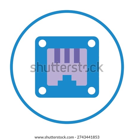 Modern electronic connector symbol with secure fastening mechanism