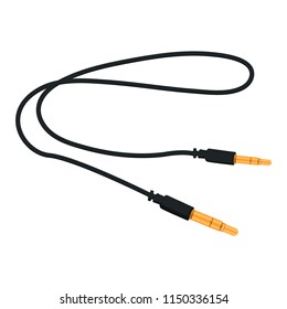 Modern electronic devices convenient charging, JUSB adapter cord, cable, Charging for phones, laptops, overhead port for data transmission. Modern vector flat design image isolated on white background
