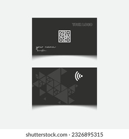 Modern Electronic NFC Business Card Design Vactor Template 