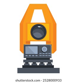 Modern electronic total station theodolite surveying equipment on white background