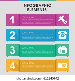 Modern electronics infographic template. infographic design with electronics icons includes desk phone. can be used for presentation, diagram, annual report, web design. 