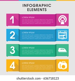 Modern electronics infographic template. infographic design with electronics icons includes iron, mri. can be used for presentation, diagram, annual report, web design.