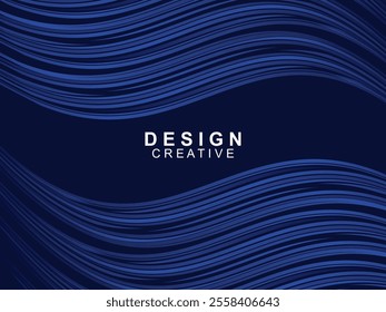 Modern elegance of abstract gradient wave background. Its dark blue waves create a charming atmosphere for websites, social media, advertising, presentations, etc.