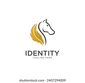 Plantilla de logotipo de caballo moderno y elegante