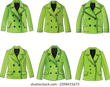 Elegancia moderna: Vector de traje verde limón: Haga una declaración de moda audaz con nuestro Vector de Ilustración de Diseño de Elegancia Moderna Lime Green Suit. 