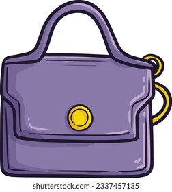 Modern and elegance purple woman purse cartoon illustration