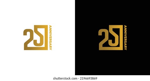 Modern And Elegant 25th Celebration Logo Design