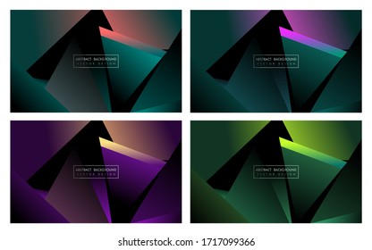 Moderne, elegante 3D-glänzende, abstrakte Bildschirmhintergründe in verschiedenen Farben. Design-Bundles für Hintergrundbilder der Vektorillustration. Perfekt für Desktop-Bildschirmhintergründe, Präsentationsvorlage, Banner, Visitenkarte, Hintergrund usw.