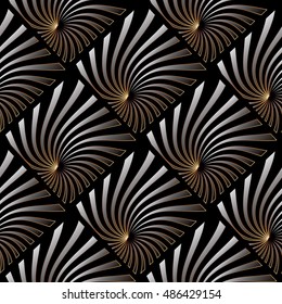 Modern elegant abstract 3d geometric striped vector seamless pattern background illustration .Stylish luxury endless texture with shadows and highlights.