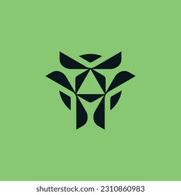 modern elegant abstract three edge logo