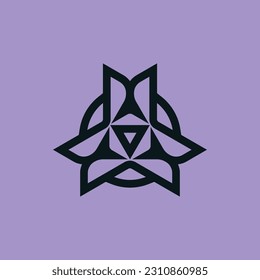 moderno y elegante logotipo abstracto de tres bordes