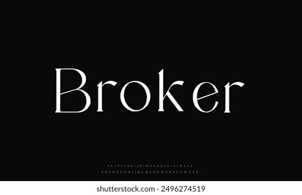 Modern elegant alphabet design with uppercase, numbers and symbol