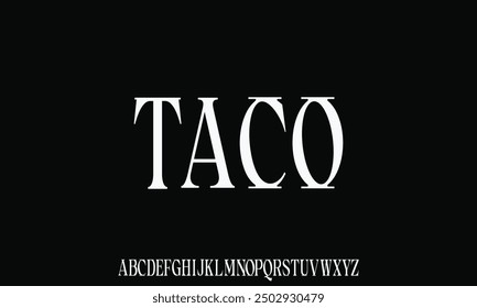 Modern elegant alphabet design with uppercase, numbers and symbol