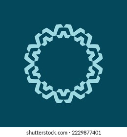 modern elegant aqua blue circle pattern frame