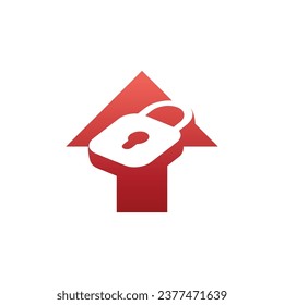 modern and elegant arrow padlock logo