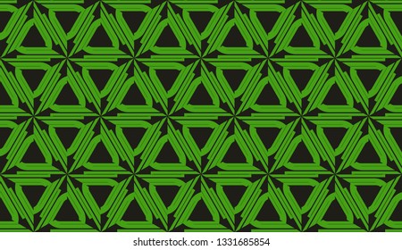 Modern elegant background Triangles, lines.. For your design. Vector seamless pattern in geometric style. Dark green color