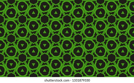 Modern elegant background Triangles, lines.. For your design. Vector seamless pattern in geometric style. Dark green color