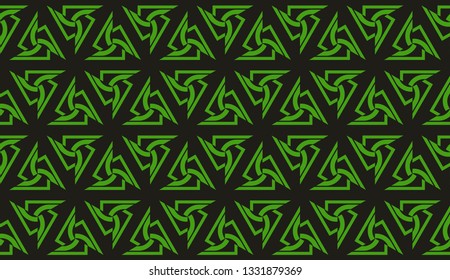 Modern elegant background Triangles, lines.. For your design. Vector seamless pattern in geometric style. Dark green color