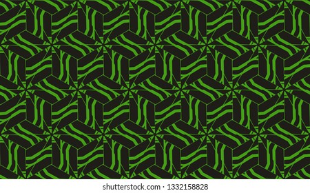 Modern elegant background Triangles, lines.. For your design. Vector seamless pattern in geometric style. Dark green color