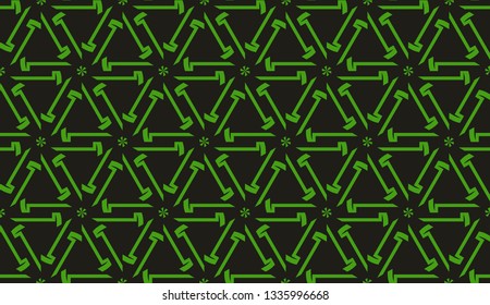 Modern elegant background Triangles, lines.. For your design. Vector seamless pattern in geometric style. Dark green color