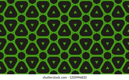 Modern elegant background Triangles, lines.. For your design. Vector seamless pattern in geometric style. Dark green color