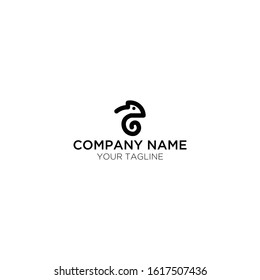 modern elegant black chameleon logo